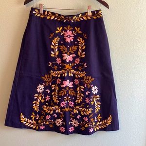Boden embroidered linen skirt